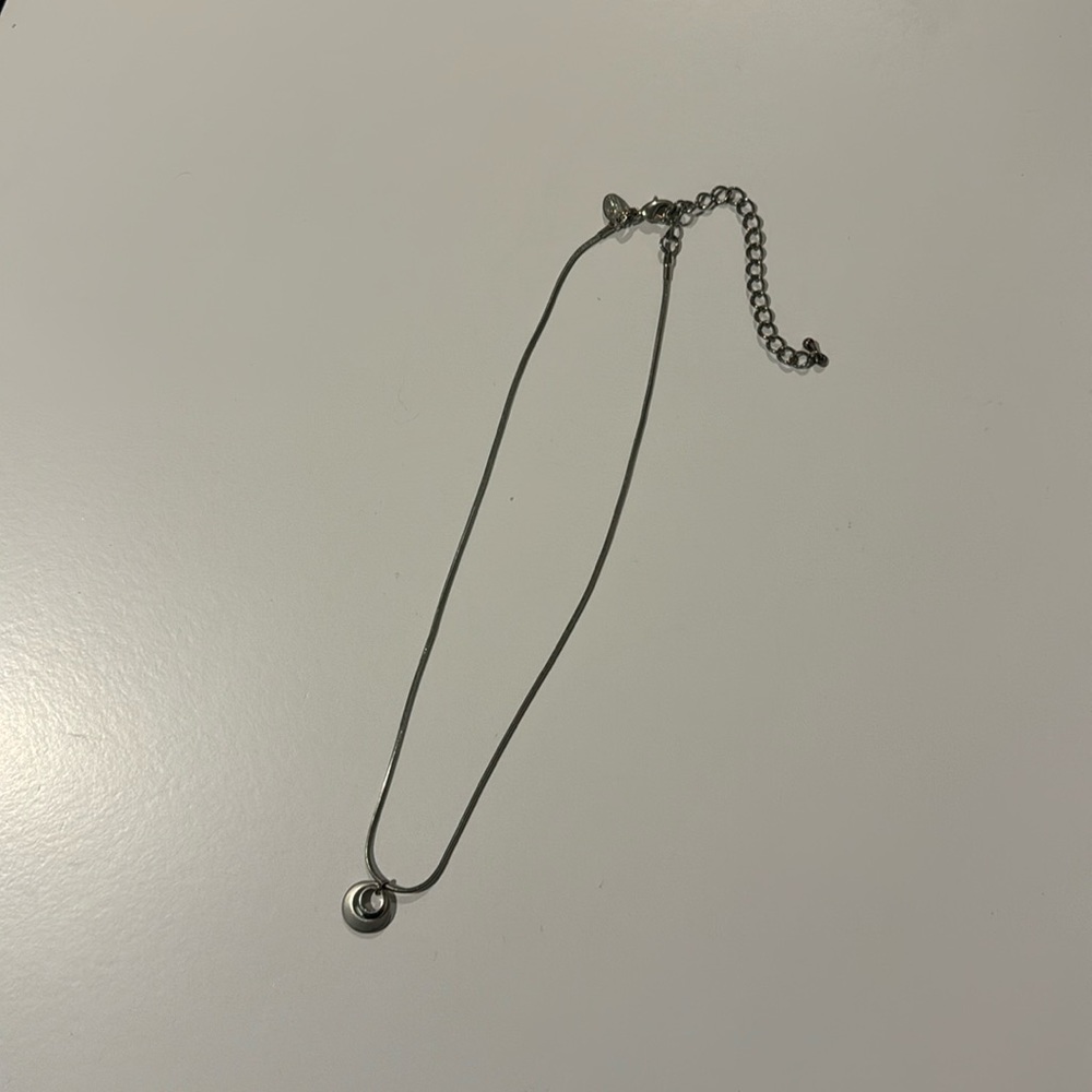 Lia Sophia Full Moon Silver Necklace 15-18"